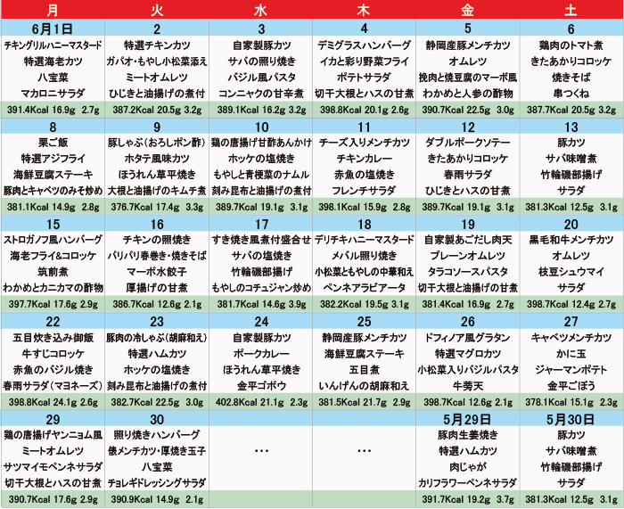 メニュー一覧